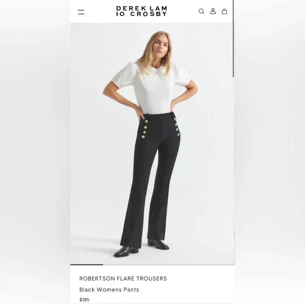 DEREK LAM 10 CROSBY***Robertson Powder Blue Flared Pants***US 4***$385 CURRENT - Picture 5 of 7